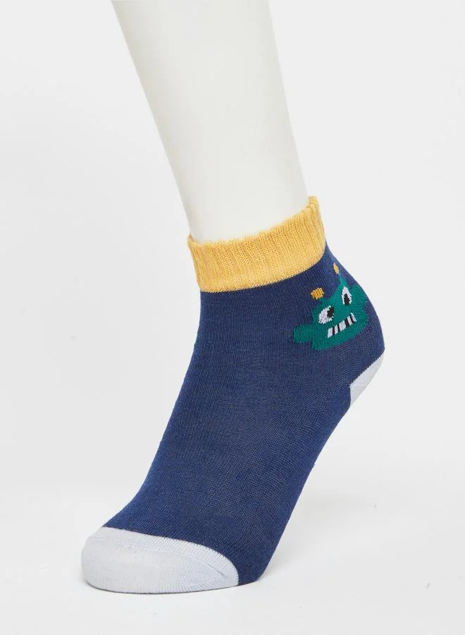 ستايلي طقم 5 جوارب مطبوعة بنمط كتل الألوان